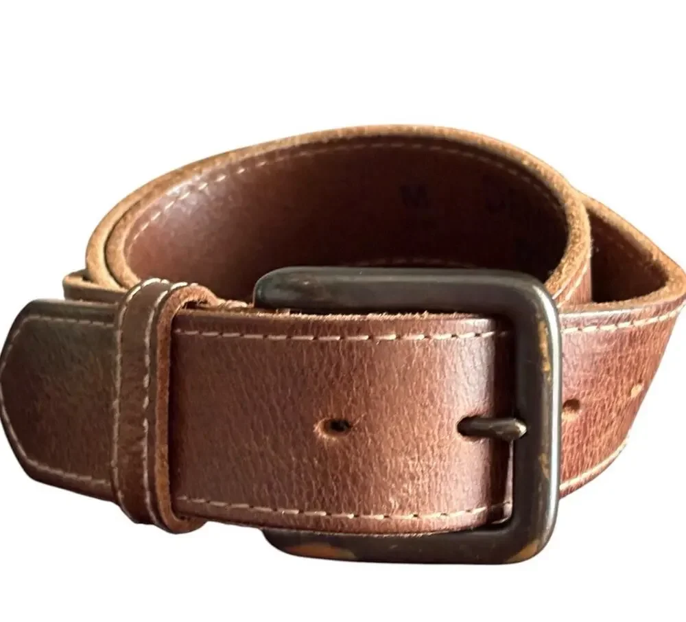 Levis Denizen Brown Genuine Leather Work Belt Mens M 32 34 36